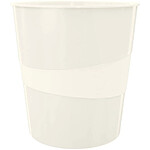 LEITZ Corbeille à papier Wow capacité 15L polypropylène D29 x H32,4 cm Blanc brillant x 6
