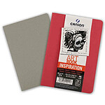 CANSON Jeu de 2 carnets esquisse Art Book Inspiration A4 Rouge Gris