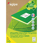 AGIPA Boîte de 2100 étiquettes d'adresse 63,5x38,1mm recyclées blanche
