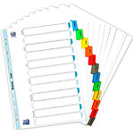 OXFORD Intercalaire mensuel 12 touches en carte format a4 renforcé Mylar x 20