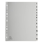 EXACOMPTA Intercalaires imprimés Polypropylène 13x100e 12 positions de 1 à 12 A4 maxi x 10