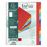 EXACOMPTA Intercalaires carte lustrée 400g 12 positions - A4 maxi Couleurs assorties x 15