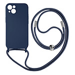Avizar Coque Cordon Apple iPhone 13 Mini Semi-rigide avec Lanière Tour du Cou 80cm bleu
