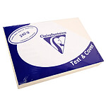 CLAIREFONTAINE Paquet 100 Couvertures reliure Text&Cover Cuir 240g A4 210x297 mm Ivoire x 5