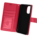Avizar Étui Motorola Moto G52 et G82 Clapet Portefeuille Support Vidéo Dragonne Fuschia