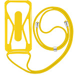 Coque Cordon pour Smartphone Universel Silicone Coins bumper Béquille support Jaune