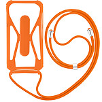 Avizar Coque Cordon Smartphone Universel Silicone Coins bumper Béquille support orange
