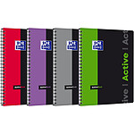 OXFORD Cahier ACTIVEBOOK PP Intercalaire 160 pages 90g A4+ Lignée 7mm Coloris Aléatoire