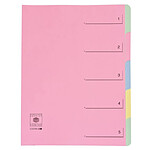 COUTAL Trieur 5 onglets en dossier Dos extensible Rubriques imprimées Rose