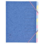 COUTAL Trieur 12 onglets CL 7/10ème Dos extensible à élastiques Rubriques imprimées Coloris Aléatoire