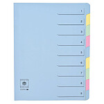 COUTAL Trieur 9 onglets en dossier Dos extensible Rubriques imprimées Bleu