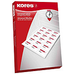 KORES Etiquettes universelles 70 x 37 mm blanc 2400 sur 100F KORES Etiquettes universelles 70 x 37 mm blanc 2400 sur 100F
