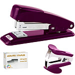 LB OFFICE Kit d'agrafage (agrafeuse+ote-agrafes+ 500 agrafes 26/6) Violet