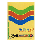 ARTLINE Marqueur '70' Permanent Indélébile Corps Alu Pointe Conique 1,5 mm Noir x 12