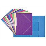 COUTAL Pack 10 Chemises Carte Lustée 24 x 32 cm Rabats et Elastiques Assorties pastel
