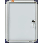 NOBO vitrine d'intérieur extra plate à fond magnétique 1xA4 porte battante blanc