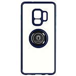 Avizar Coque pour Samsung Galaxy S9 Bi-matière Bague Métallique Support Vidéo Bleu