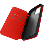 Avizar Housse folio iPhone 14 Pro Max Clapet Porte-cartes Fonction Support Vidéo rouge