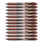 PENTEL Stylo roller à encre gel EnerGel-X BL107 Pointe 0,7mm Marron x 12