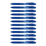 PENTEL Stylo Roller Encre Gel EnerGel BL107 pointe Métal 0,7 Bleu x 12
