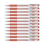 PENTEL Roller encre gel métallique Hybrid Gel Grip, Bronze x 12