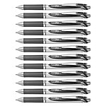 PENTEL Stylo Roller encre gel rétractable ENERGEL BL77 Pointe 0,7 mm Noir x 12