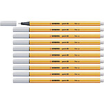 STABILO Stylo-Feutre POINT 88 Pointe Fine 0,4 mm gris clair x 10