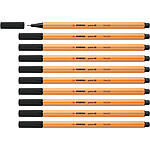 STABILO Stylo feutre POINT 88 pointe fine 0,4 mm noir x 10