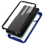 Avizar Coque pour Oppo Reno 8 Lite 5G Dos Transparent + Contour Bleu Film Polymère