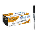 Bic Feutre velleda tableau blanc effaçable à sec 1741 pointe Medium ogive Noir x 12