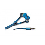 Metronic 471002 - Ecouteurs intra auriculaire avec micro et zip anti-nœuds 1,2 m - bleu