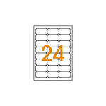 APLI Etui de 480 étiquettes 64x33,9 mm (24 x 20 Feuilles A4) Las / Cop Coin Rond FLUO Orange