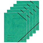 HERLITZ Pack de 5 Chemises à élastiques easyorga, A4, carton Vert