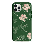 LaCoqueFrançaise Coque iPhone 12/12 Pro Silicone Liquide Douce kaki Fleurs Blanches .