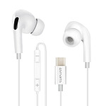 Écouteurs Filaires USB-C Intra-auriculaire Télécommande 4Smarts Blanc