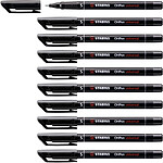 STABILO Feutre pour Transparent OHPen Permanent Pointe superfine Noir x 10