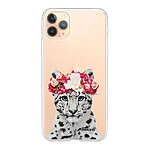 Evetane Coque iPhone 11 Pro Max silicone transparente Motif Leopard Couronne ultra resistant