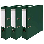 EXACOMPTA Lot de 3 classeurs à levier dos 80mm A4 - Extérieur PP / intérieur papier Vert foncé