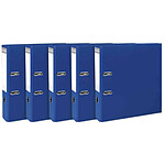EXACOMPTA Lot de 5 classeurs à levier intérieur et extérieur en polypropylène - dos de 80mm - mécanique Prem'Touch - format à classer A4 - Bleu foncé