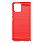 Avizar Coque pour Motorola Moto G72 Renforcée Souple Carbone Effet Brossé  Rouge