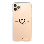 LaCoqueFrançaise Coque iPhone 11 Pro 360 intégrale transparente Motif Coeur Noir Amour Tendance .