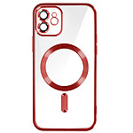 Avizar Coque MagSafe pour iPhone 12 Silicone Protection Caméra Contour Chromé