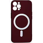 Avizar Coque MagSafe pour iPhone 12 Pro Soft Touch Mate Bords Surélevés Bordeaux