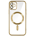Avizar Coque MagSafe pour iPhone 12 Silicone Protection Caméra Contour Chromé