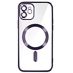 Avizar Coque MagSafe pour iPhone 12 Silicone Protection Caméra Contour Chromé