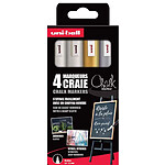 UNI-BALL Marqueur craie Chalk marker PWE5M/4 PF, étui de 4 UNI-BALL Marqueur craie Chalk marker PWE5M/4 PF, étui de 4