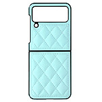 Avizar Coque pour Samsung Z Flip 4 Rhombique Rigide Série Rhombus Chic  bleu clair