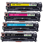 COMETE - 304/305/312A - 4 Toners Compatibles HP 304/305/312A - 1 Noir + 1 Cyan + 1 Magenta + 1 Jaune - Marque Française
