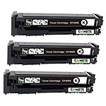 COMETE - 201 - 3 Toners compatibles pour HP 201 CF400X - 3 Noir - Marque Française