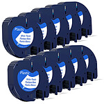 COMETE - 91331 - 10 Rubans 91331 Compatibles pour Etiqueteuses DYMO LetraTag - 12mm x 4m Noir sur Blanc